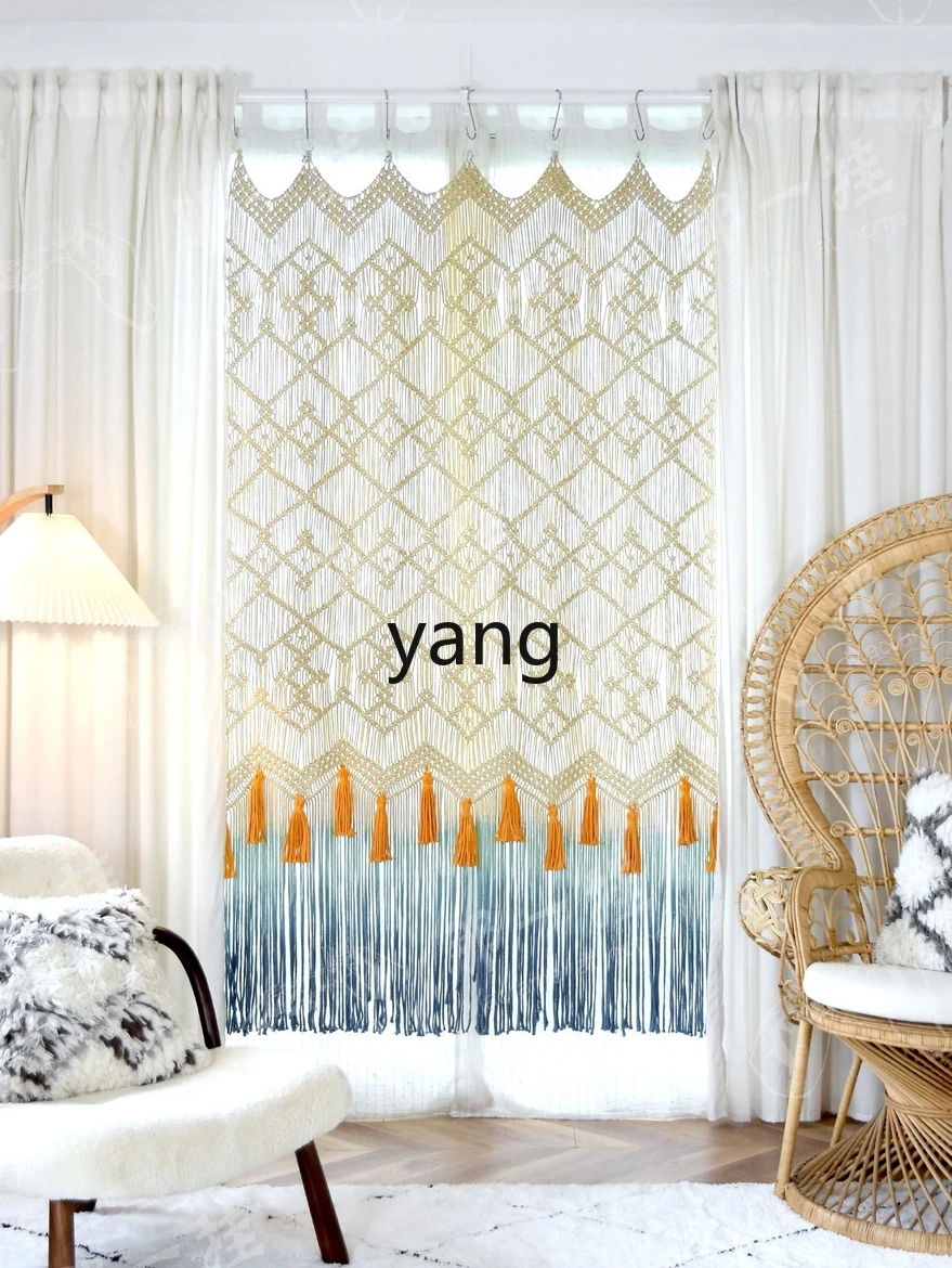 Yjq Original Hand-Woven Half Shade Portiere Curtains Partition Punch-Free Size