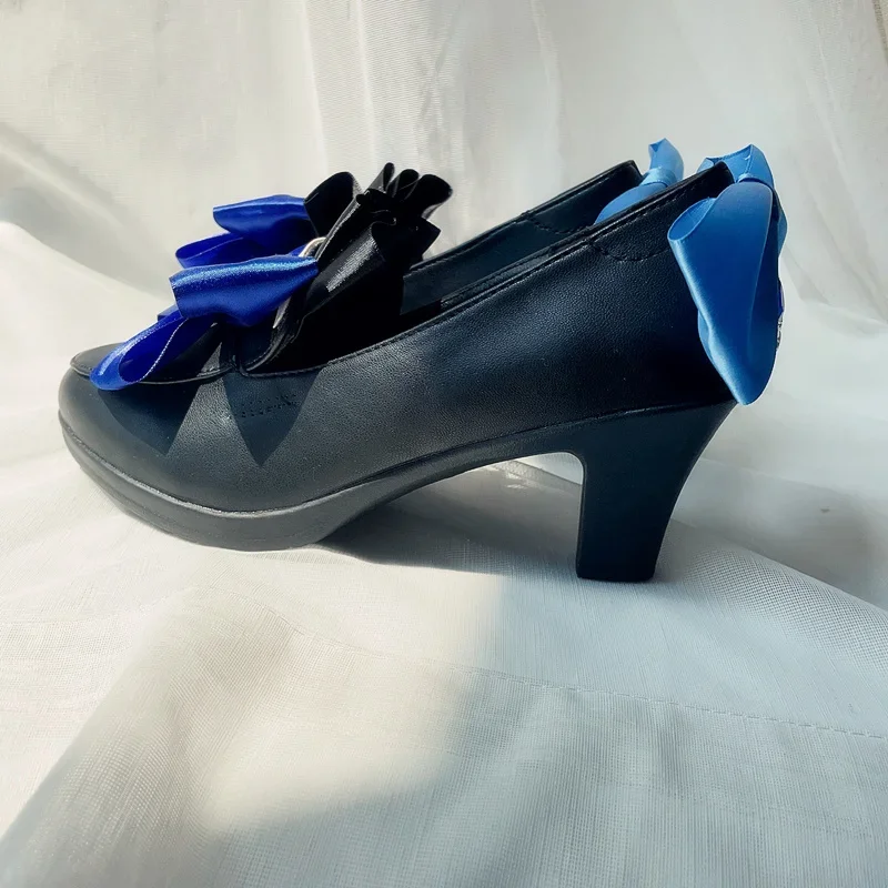 Jogo focalors cosplay sapatos furina de fontaine role play sapatos de salto alto trajes