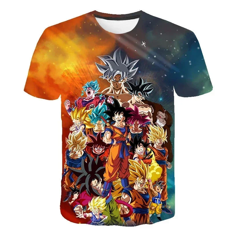 Camisetas con estampado de Dragon Ball Goku de Anime, camiseta de dibujos animados, camiseta transpirable de verano y camisetas cómodas, ropa para hombre, Tops