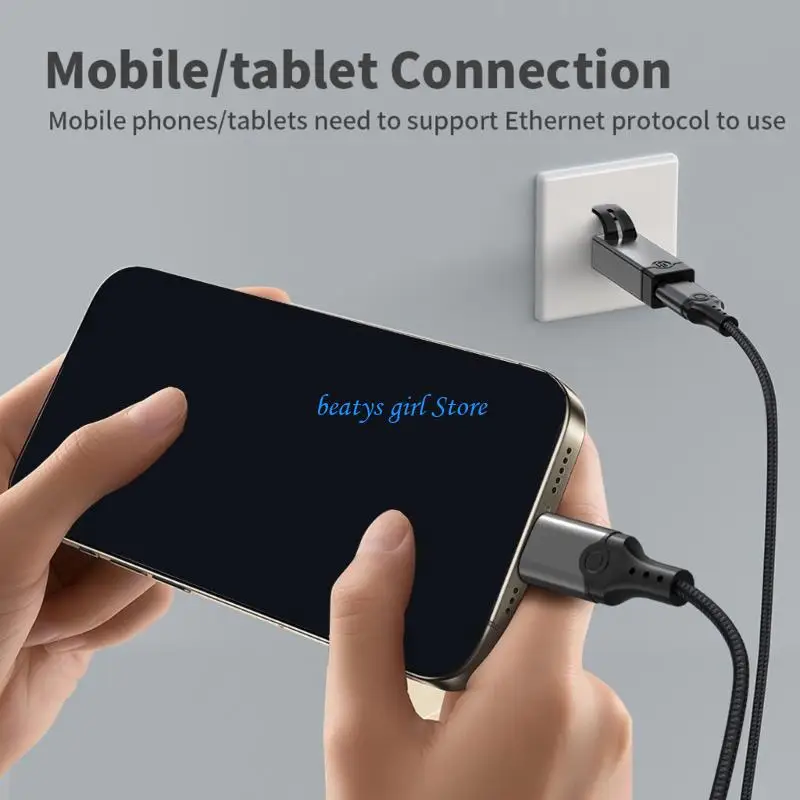 C7AB USB C to Ethernet Adapter Gigabit Ethernet Adapter Type C to RJ45 LAN Networking Adapter