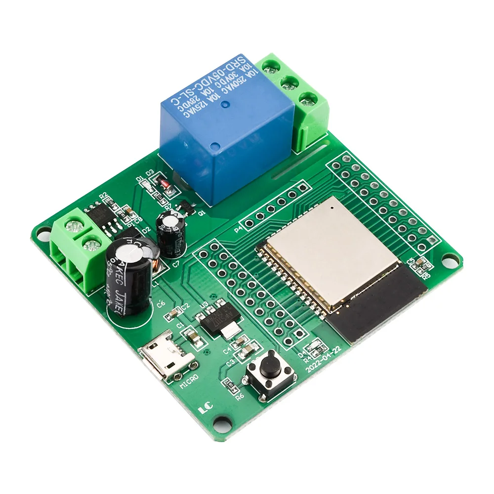 ESP32-WROOM-32E WIFI Bluetooth Development Board Single Relay Module DC7-60V for ESP32 Secondary Development Smart Home Wireless