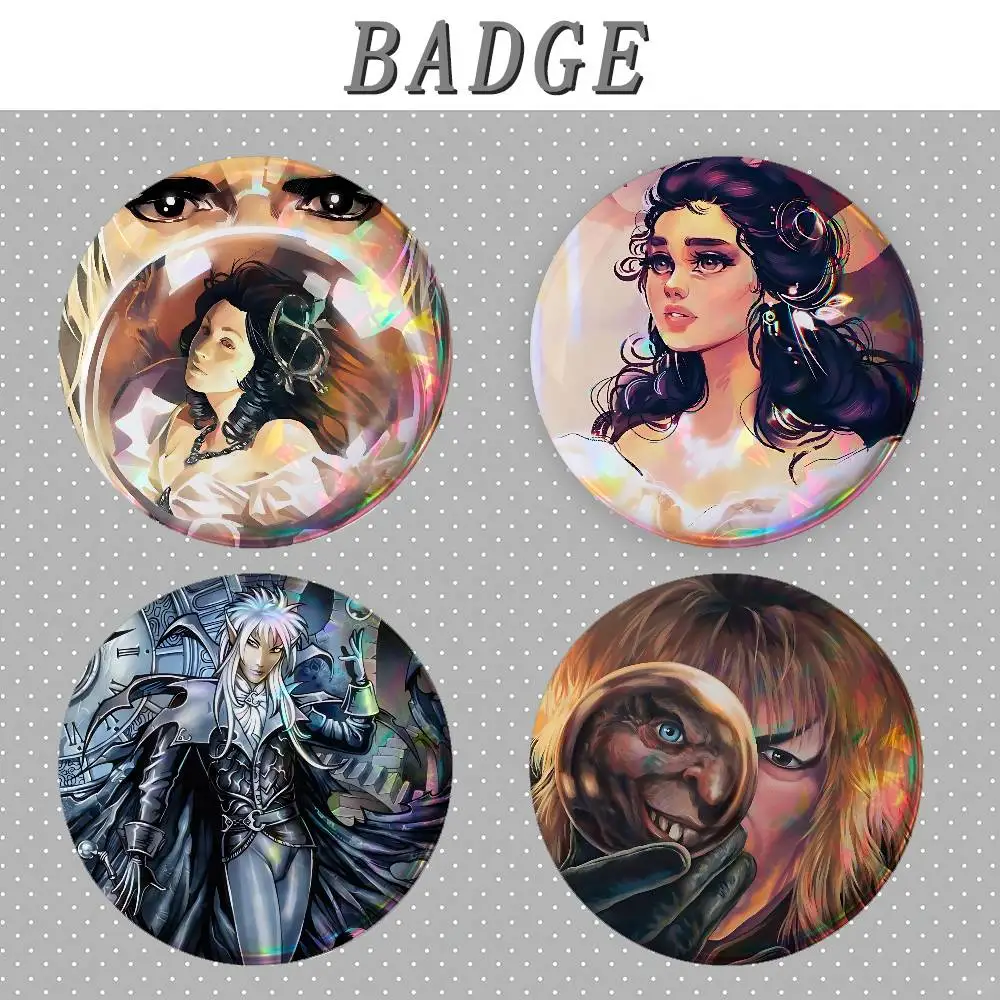 Fantasy Film L-Labyrinth Badges Round Brooch Cute Cartoon Idol Cosplay Badges DIY Backpack Clothing Jewelry Pins