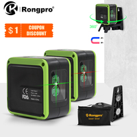 Rongpro 2-wire Automatic Leveling Laser Level Green Light Red Light Tool Mini Portable With 360 Dynamic Rotating Magnetic Base