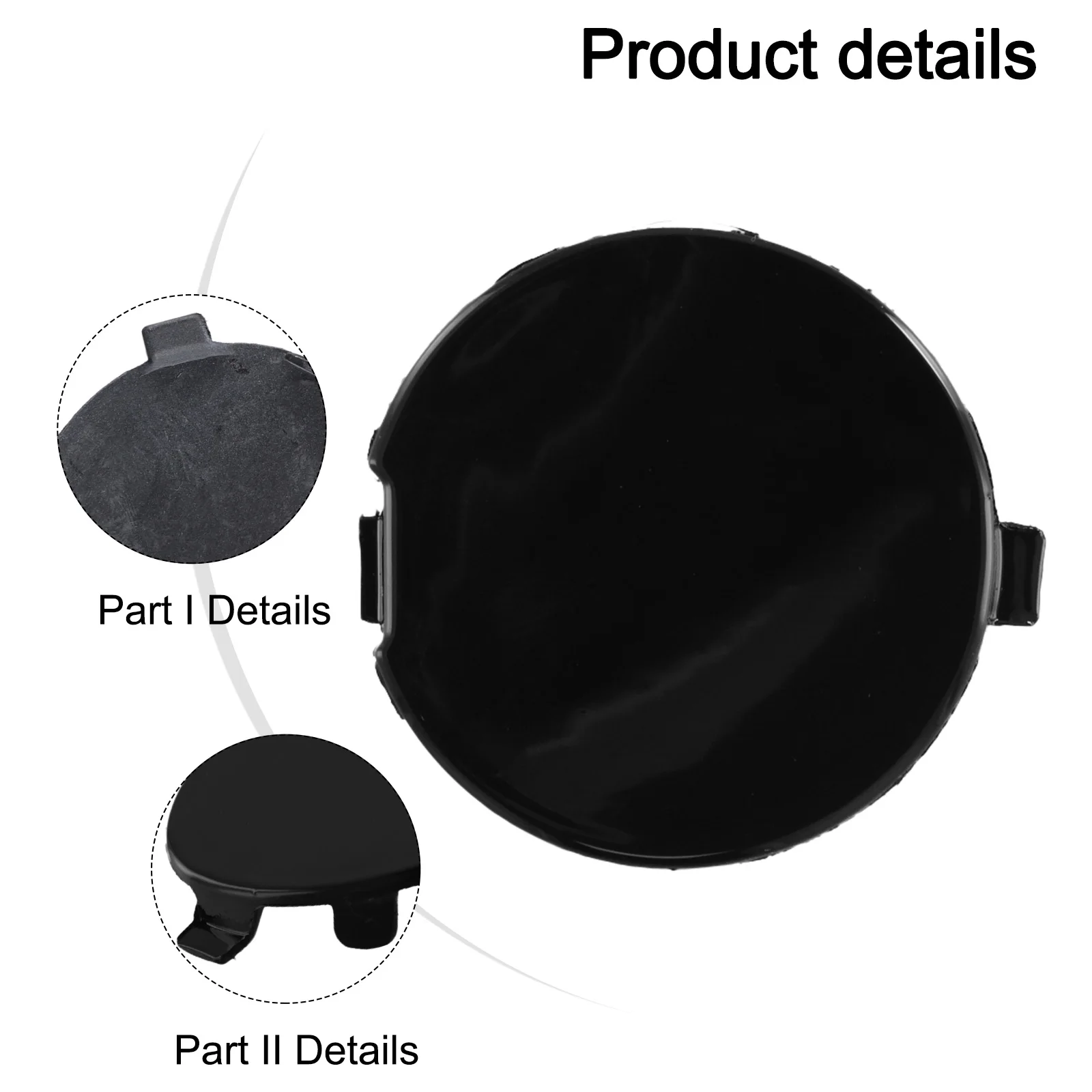 Front Bumper Tow Eye Hook Cap for Mazda For 2014-2023 Trailer Hauling Lid Cover ABS Black Left Right Pair Front