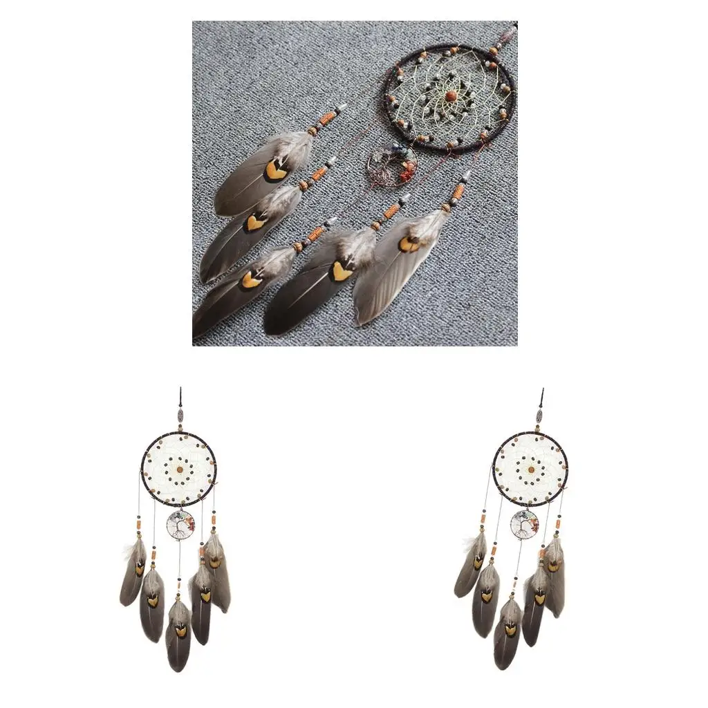 2x Handmade Vintage Style Large With Feather Wall Hanging Gift