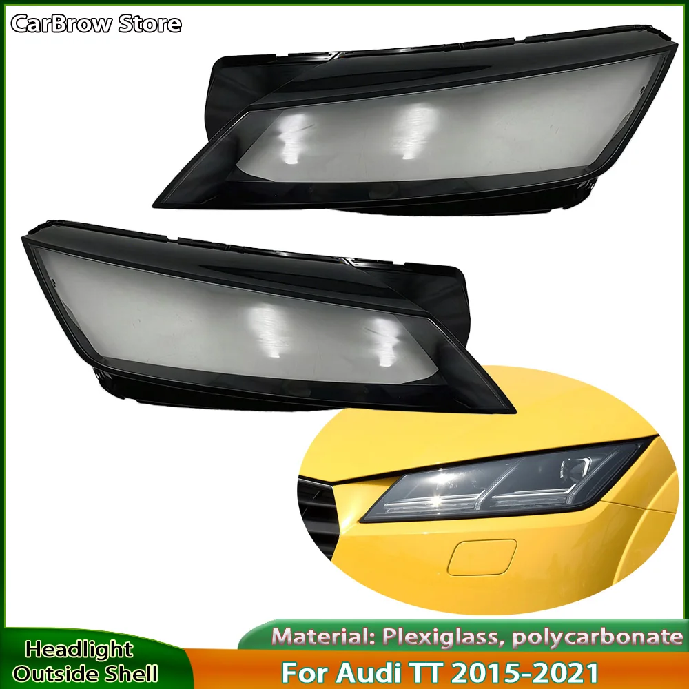 

Front Headlight Cover For Audi TT 2015 to 2021 Headlamp Lamp Shell Transparent Lens