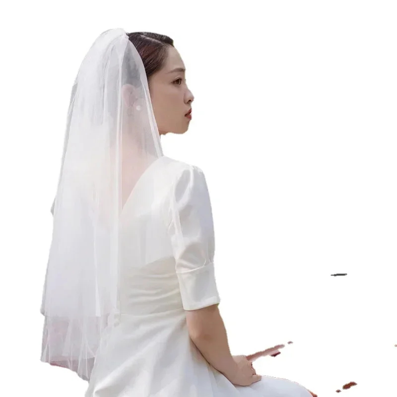 

Two Layers Tulle Bridal Veils Wedding Bride Veil طرحة عروس