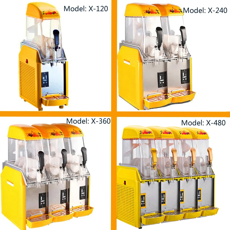 Full-automatic Double-cylinder Snow Mud Machine Snow Melting Machine Cold Drink Machine Commercial Fruit Juice Beverage Machine