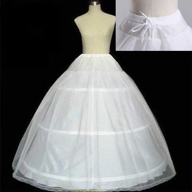 Jupon Blanc à 3 Cerceaux de Haute Qualité, Crinoline, Sous-Jupe pour Robe de Mariée, Robe de Patients, en Stock