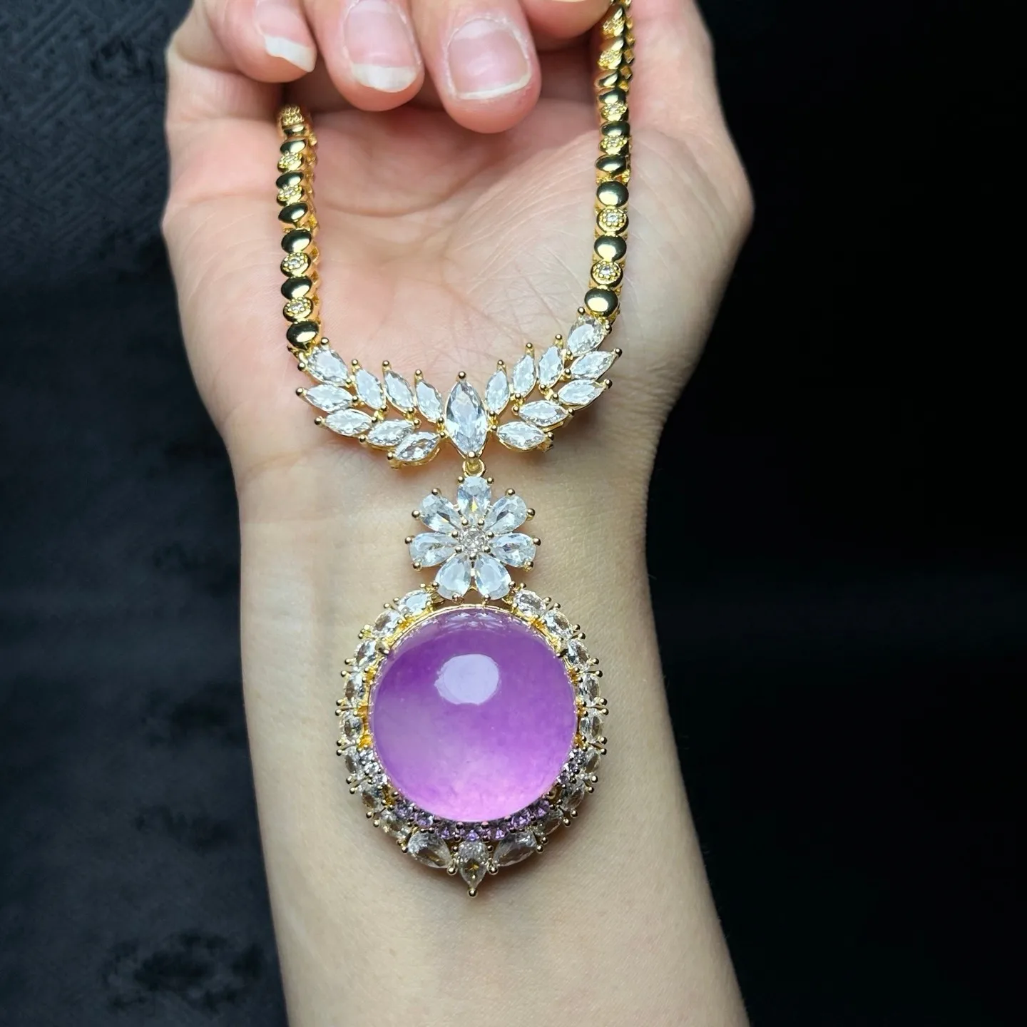 Real natural high Ice Purple Jade Jadeite amulet Pendant&Necklaces