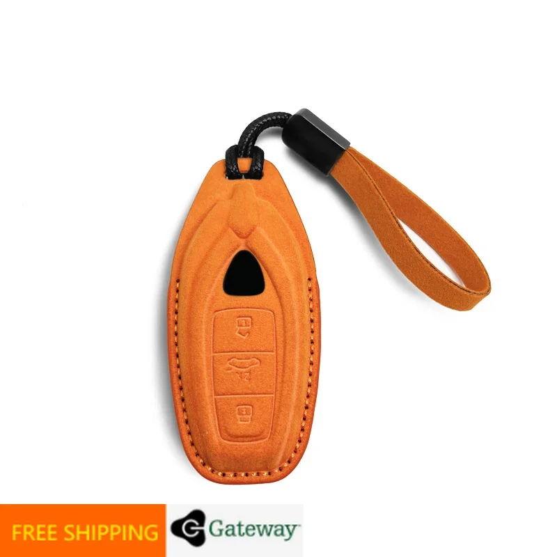 

Suede key case For Lamborghini Urus Huracán Revuelto Gallardo aventador Dedicated full protective case car key chain