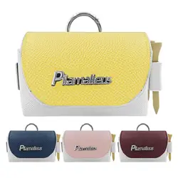 Bolsa de almacenamiento para pelotas de Golf, bolso magnético de cuero PU, Color bloqueado