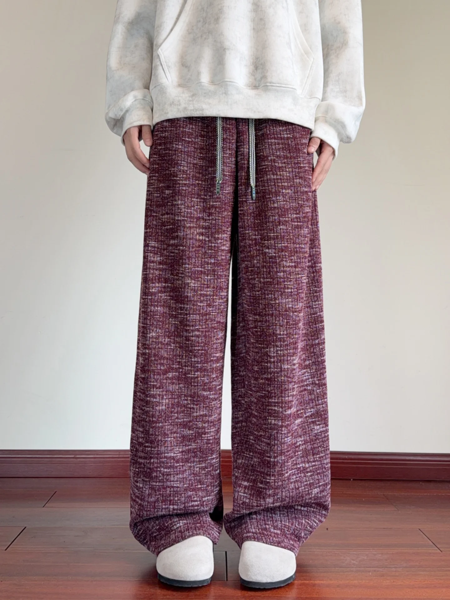 

Мужские утепленные трикотажные брюки на флисовой подкладке, осенне-зимние, свободного кроя, плотные, повседневные, модные, для подростков, прямые штанины