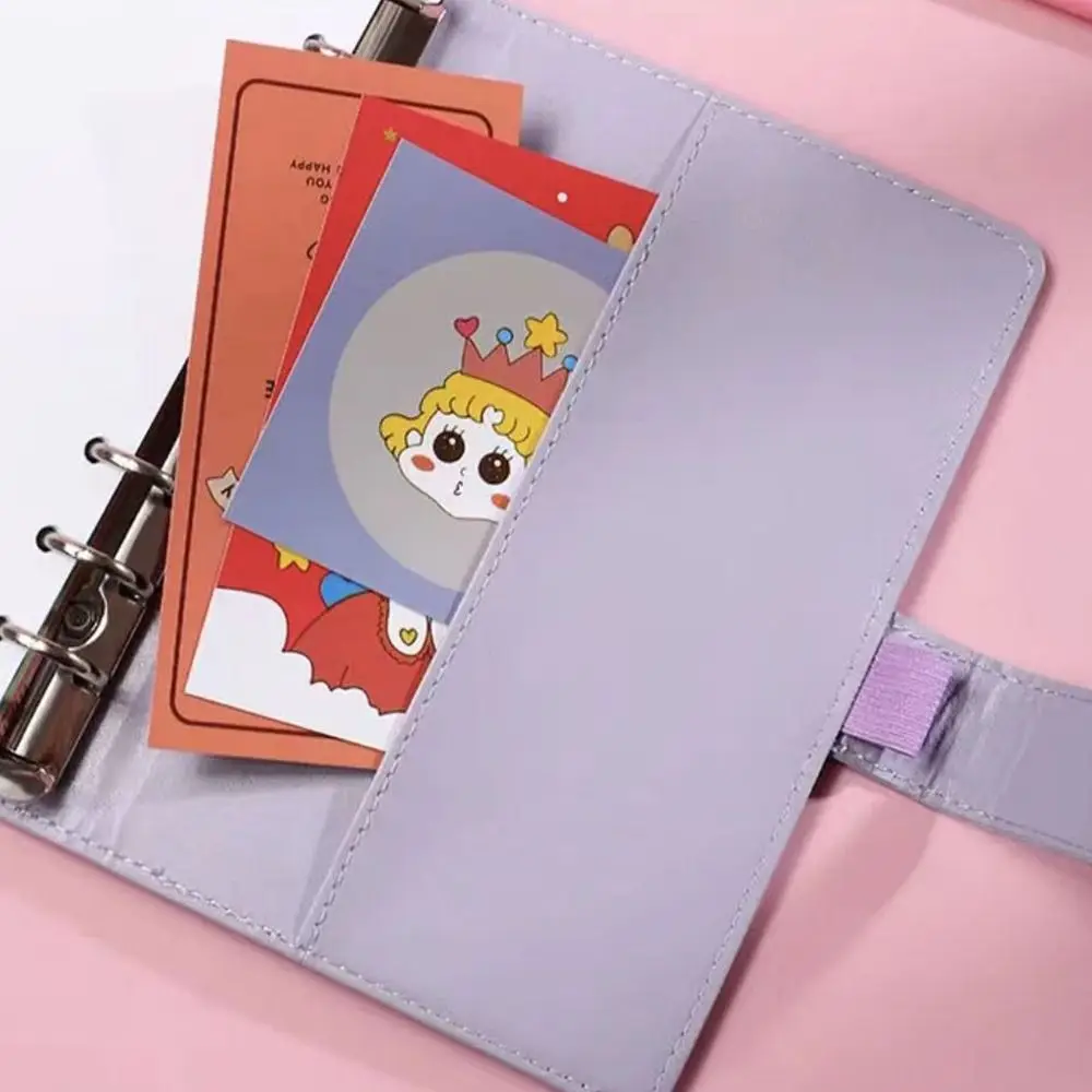 

Pu Leather Loose-Leaf Notebook Macarone Color A6 Saving Money Binder Magnetic Buckle 6 Holes Binder Planner Organizer
