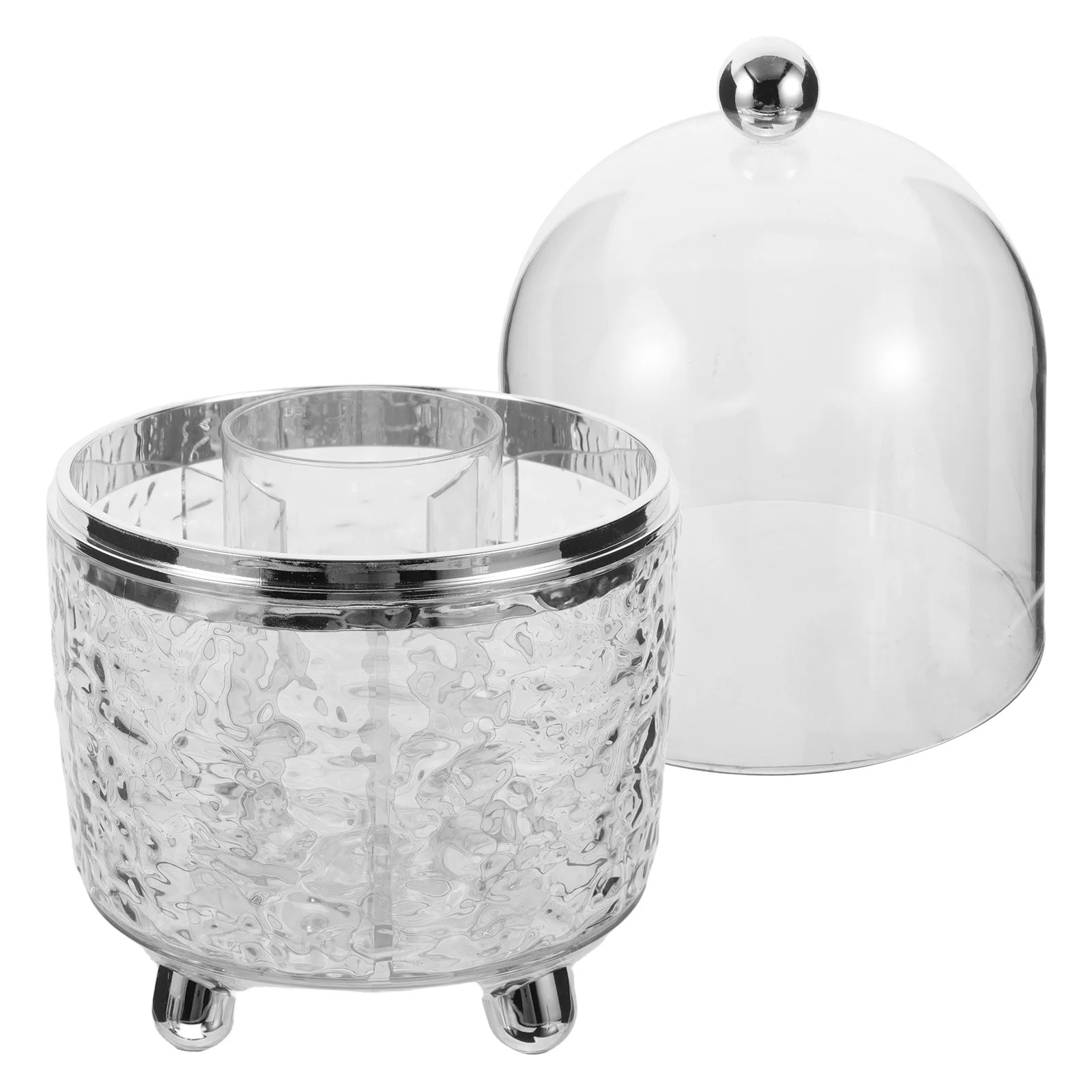 

Rotating Makeup Brush Organizer with Lid Transparent Dustproof Container for Brushes and Cosmetics on Brush Organizer