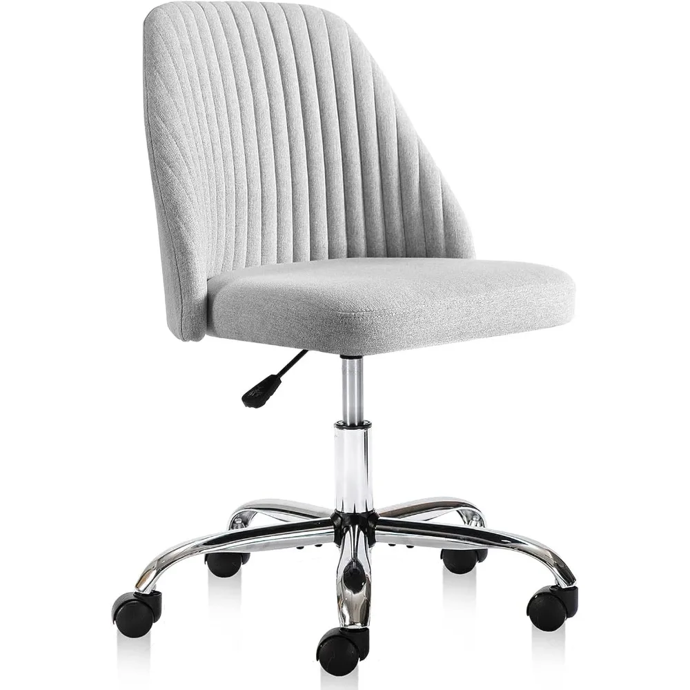 

Office Desk Chair, Comfortable Back Seat Armless for Home, Bedrooms, Office, Study, Student, Grey,Office Desk Chair