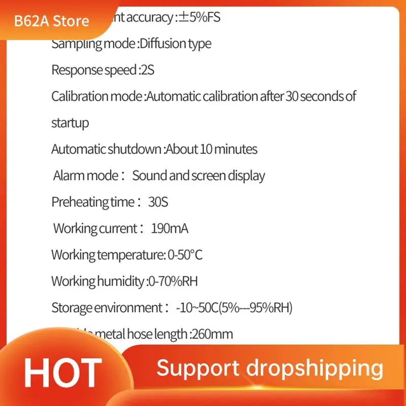 

B62A Propane CO Hexane Methane Leak Indicator Port Natural Gas Analyzer 0-100%LEL With Alarm