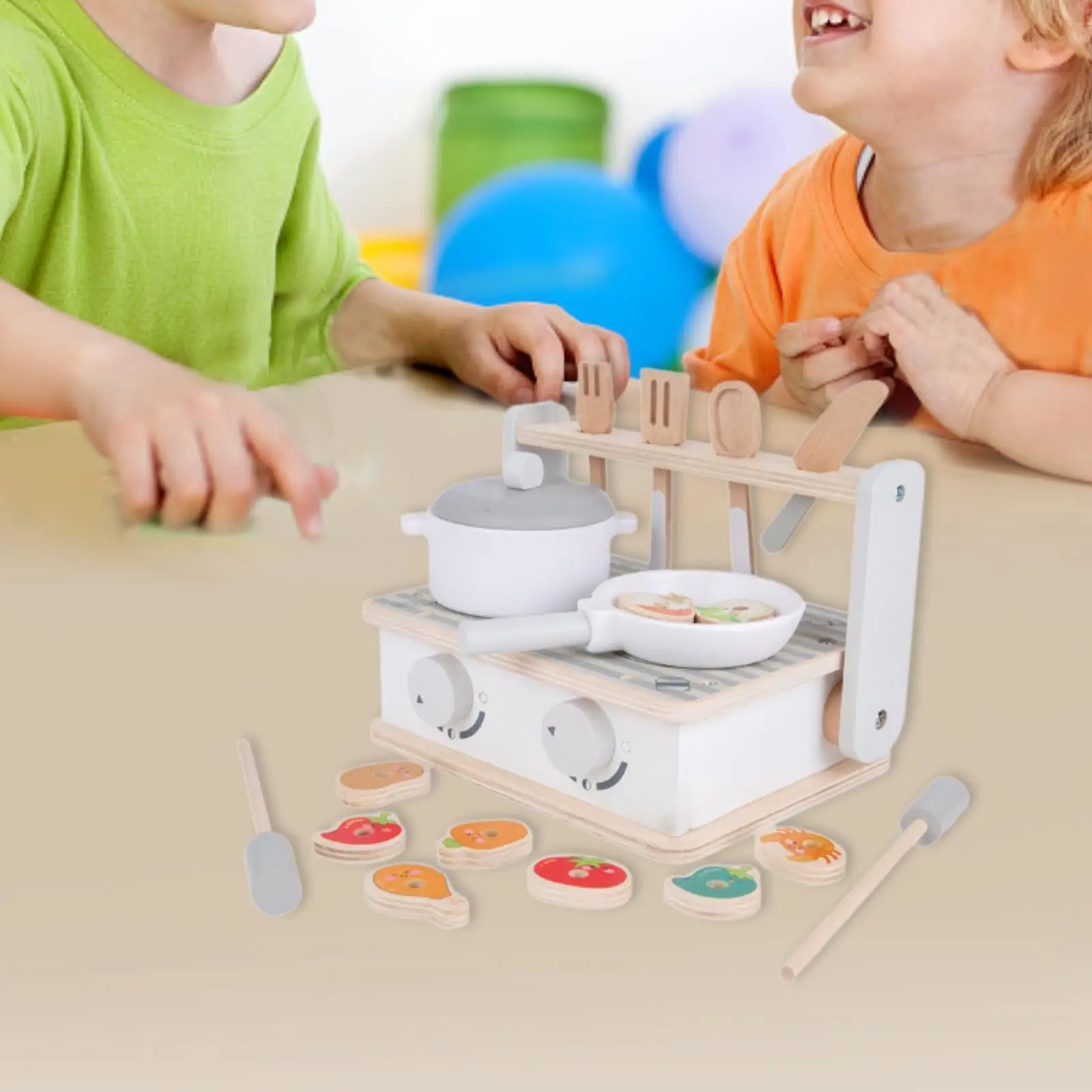 مجموعة ألعاب المطبخ المحمولة للتعليم المبكر، لعبة الطبخ التظاهري، لعبة المطبخ الخشبية للأولاد والبنات والأطفال، هدايا العيد #3