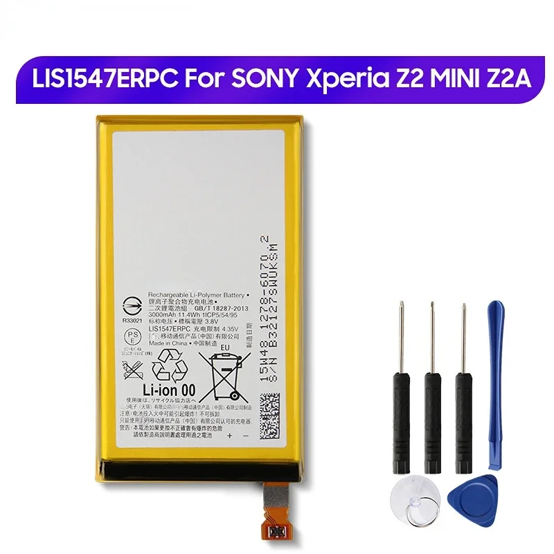 Replacement Battery LIS1547ERPC For SONY Xperia Z2 Compact Z2A Z2 MINI ZL2 SOL25 D6563 Z2MINI Rechargeable Battery 3000mAh