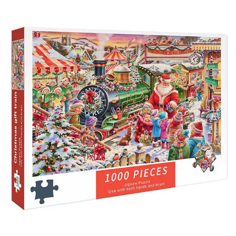 Kreative Gehirn-Puzzles, 1000 Teile, Cartoon-Weihnachtsmann-Puzzle, Heimdekoration, Spiele, Puzzles, Lernspielzeug für Kinder