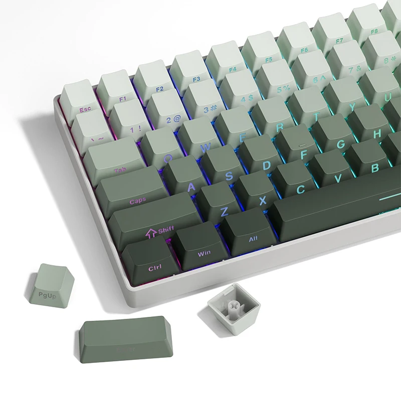 136 Key PBT Double Shot Side Print Shine Through Backlit OEM Profile Keycaps For MX Mechanical Keyboard