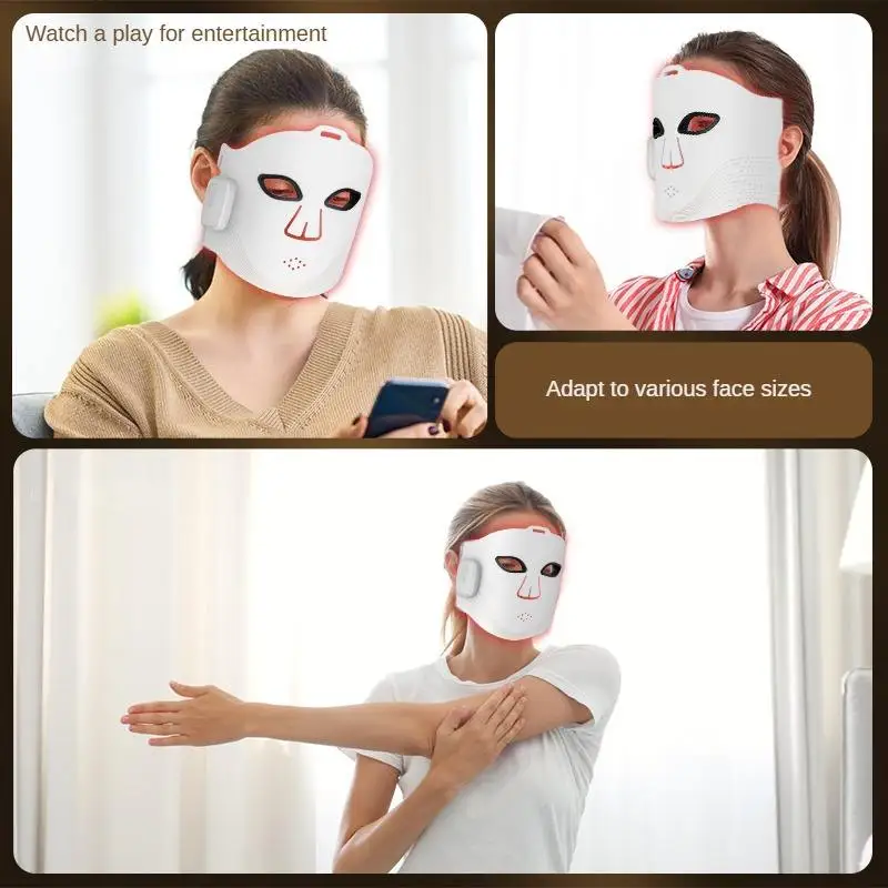 M19 LED الفوتون جهاز التجميل المنزل اللاسلكي قناع ذكي سيليكون عملية عالية التردد لتقنية الاهتزاز لشد الجلد #6