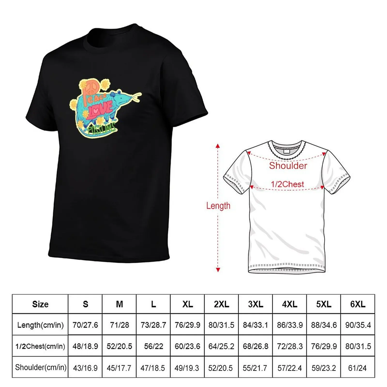 Peace, Love, Possums T-Shirt custom shirt anime tshirt luxury clothes men