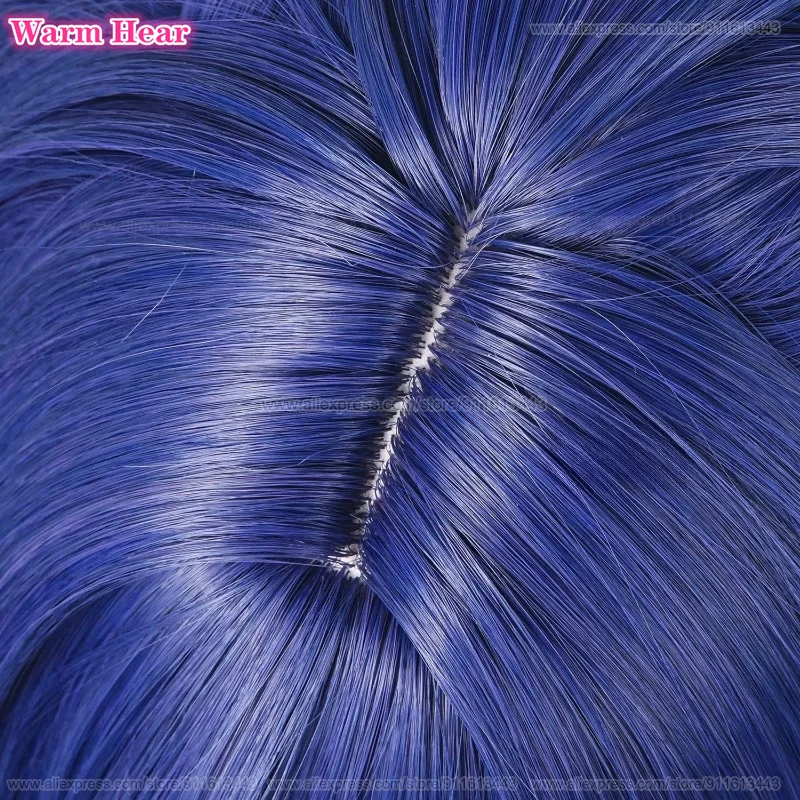 Peruka do Cosplay Anime Lauma Syntetyczne Włosy Długie 100cm Niebieski Gradient i Uszy Odporne na Ciepło Włosy na Halloween + Czepek pod Perukę