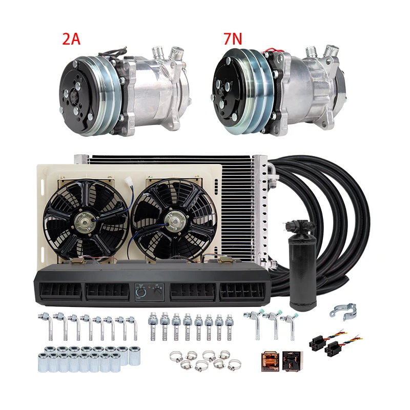 Universal Underdash A/C Air Conditioning Evaporator Assembly Kit for Heavy Duty Truck Bus Trailer RV Recreational Vehicle Parts