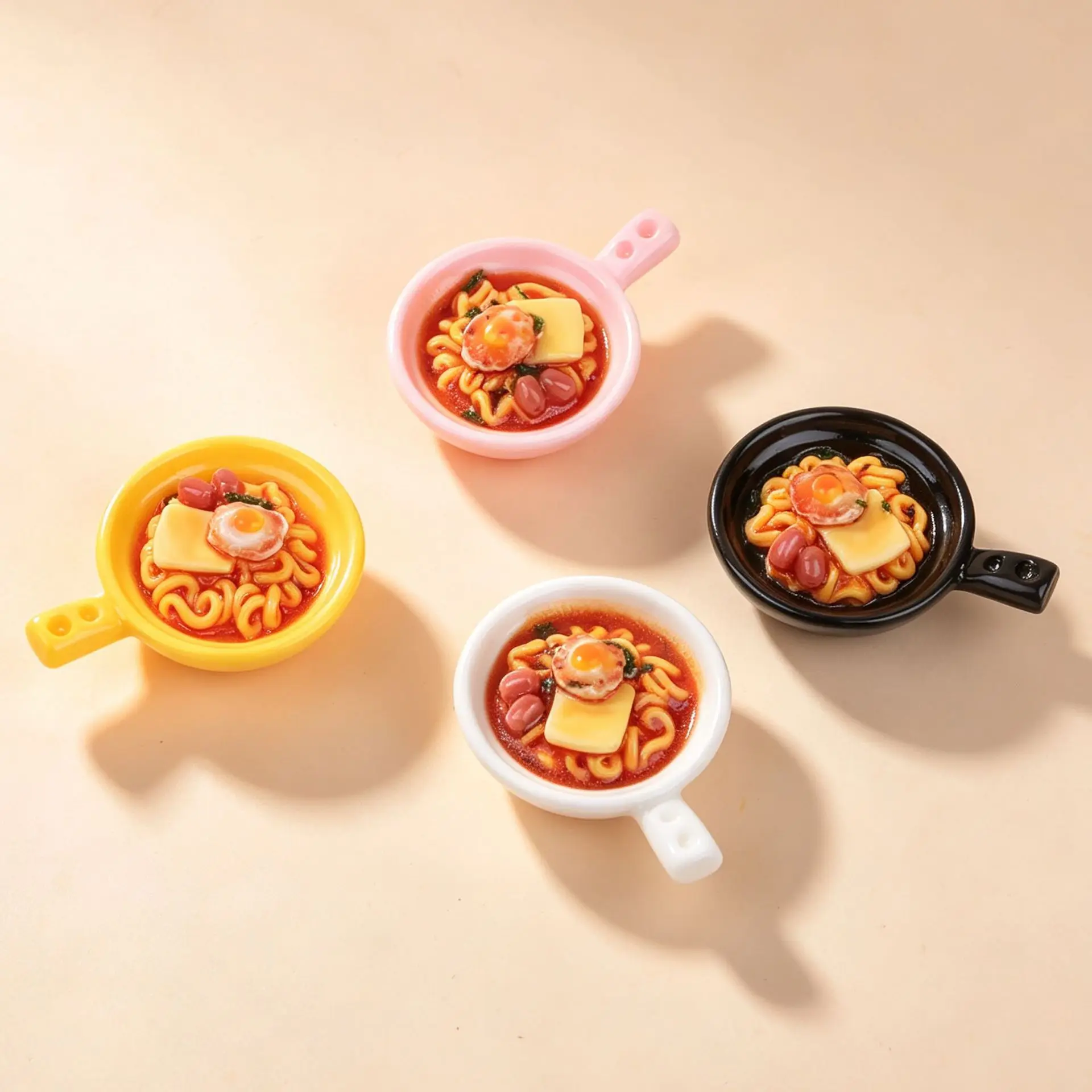 3pcs Mini Korean Cheese Spicy Noodle Cup Food Model Resin Miniature Food DIY Dollhouse Scene Prop Desktop Decoration Home Decor
