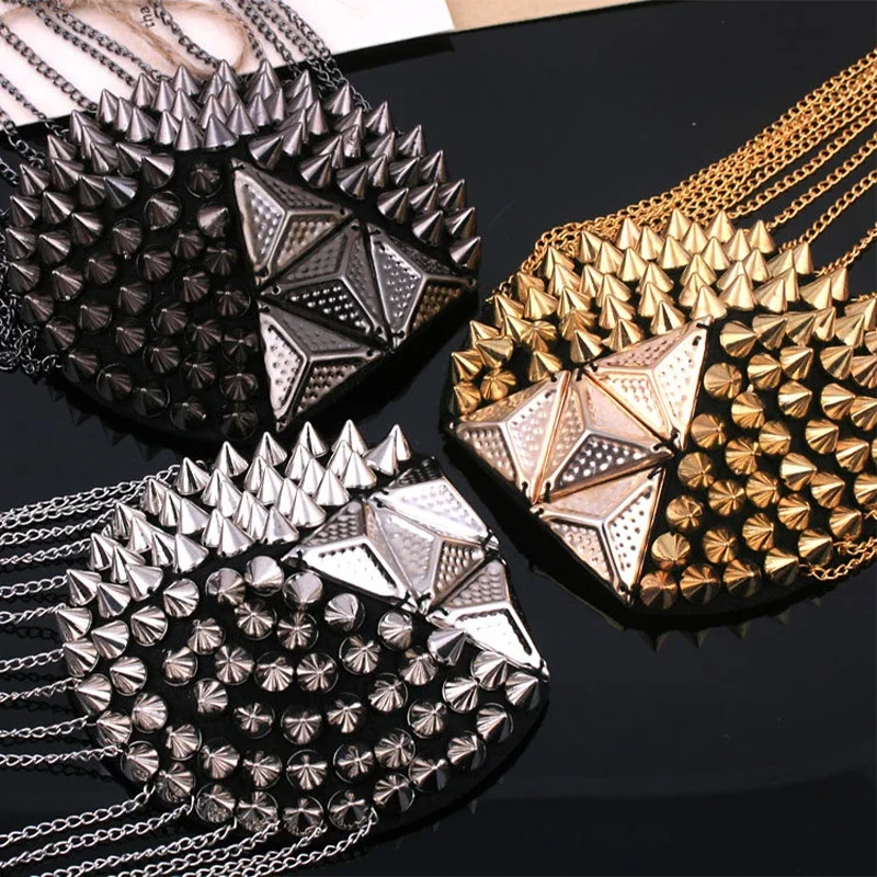 Vintage Shoulder Pad Epaulette Badge Chain Tassel Brooch for Biker Club Style Jacket Fashion Pin