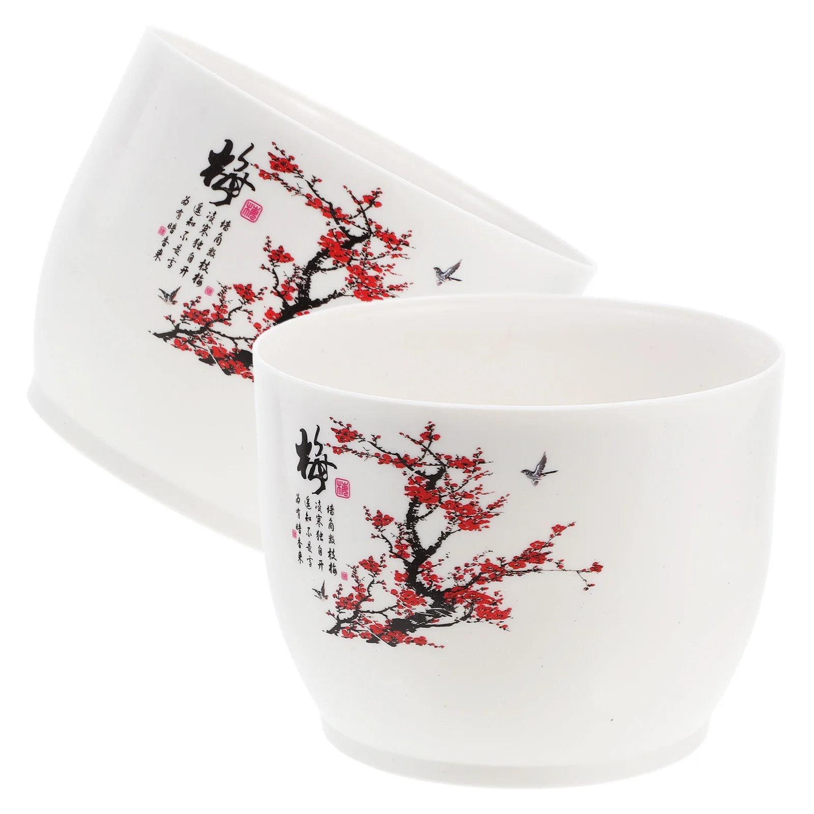 

2Pcs Thick Plastic Flowerpot Decorative Hydroponic Planter for Home Office Balcony Multi-Functional Planting Bowl Small Fish