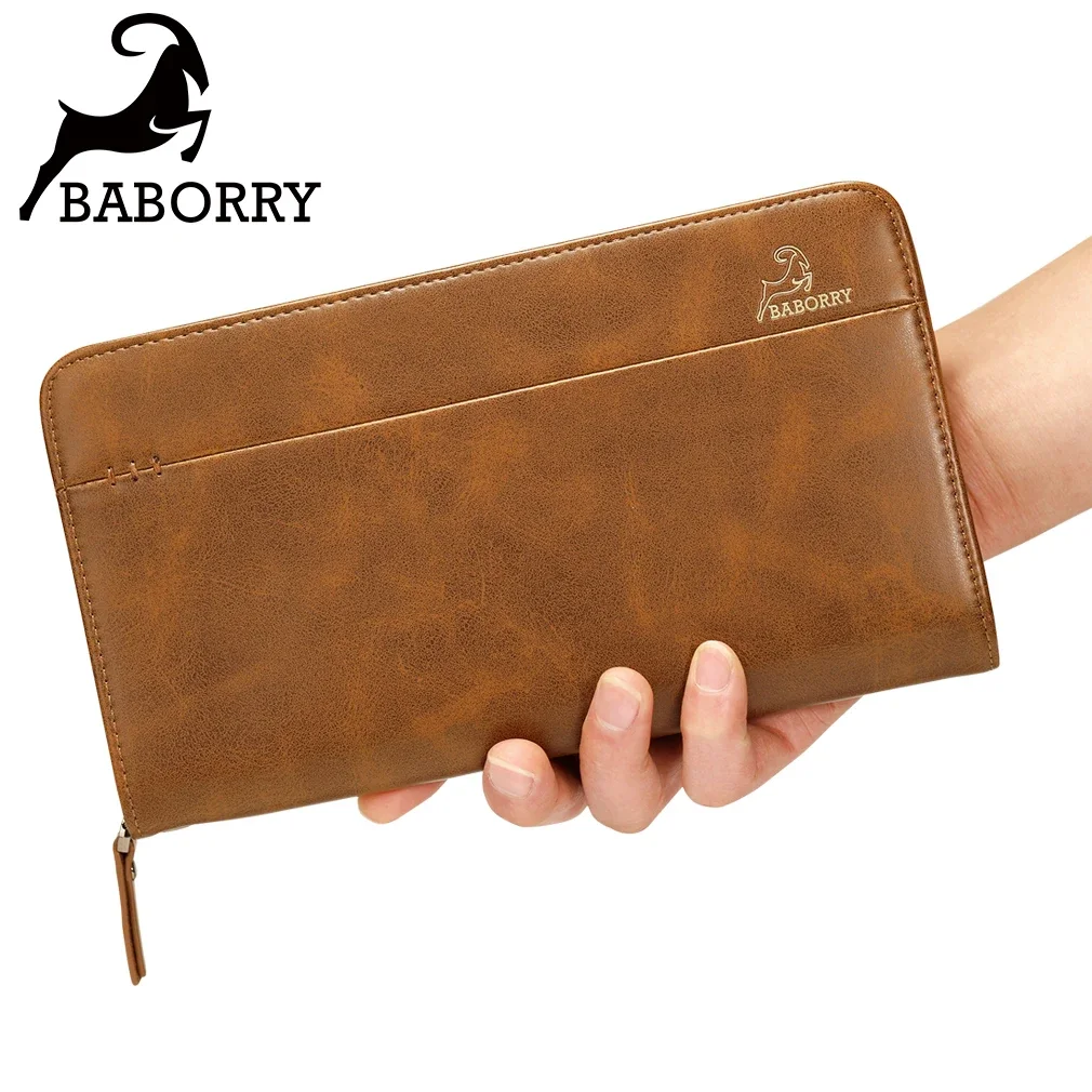 Cartera de mano para hombre, bolso de mano largo, función creativa, cartera móvil