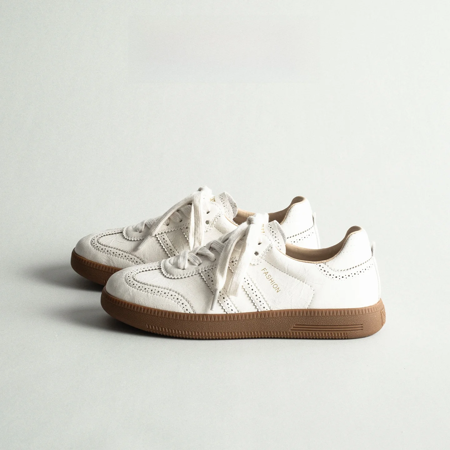 

Leather Thick Bottom Dequn Shoes Women Spring Versatile Lace Flat Breathable Lightweight Sport White Shoes Casual Agan Board ...