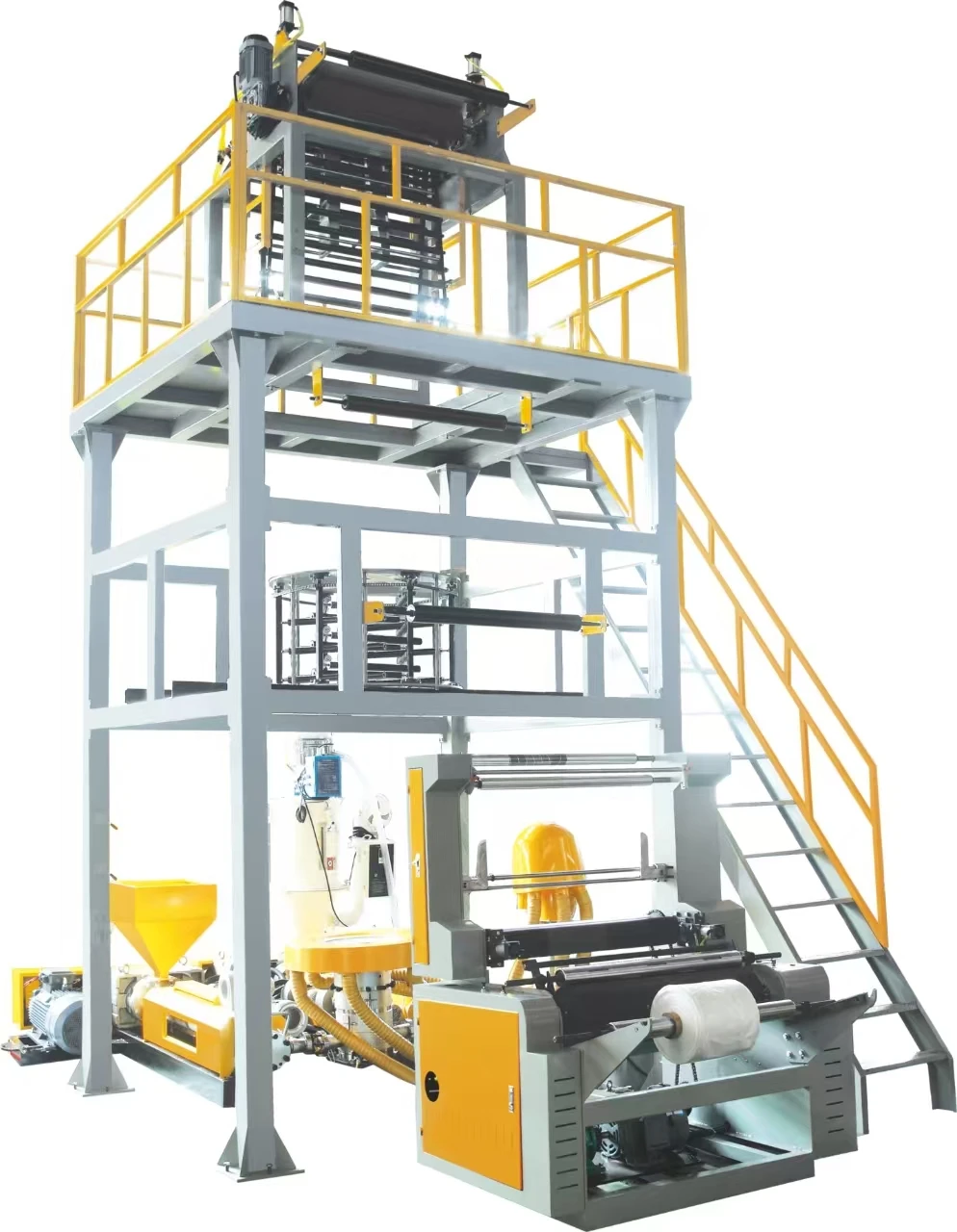 SJG-ABA1700 Three-Layer ABA Co-extrusion Blown Film Machine With Motor For PE/PP Plastic Film Manufacturing Line