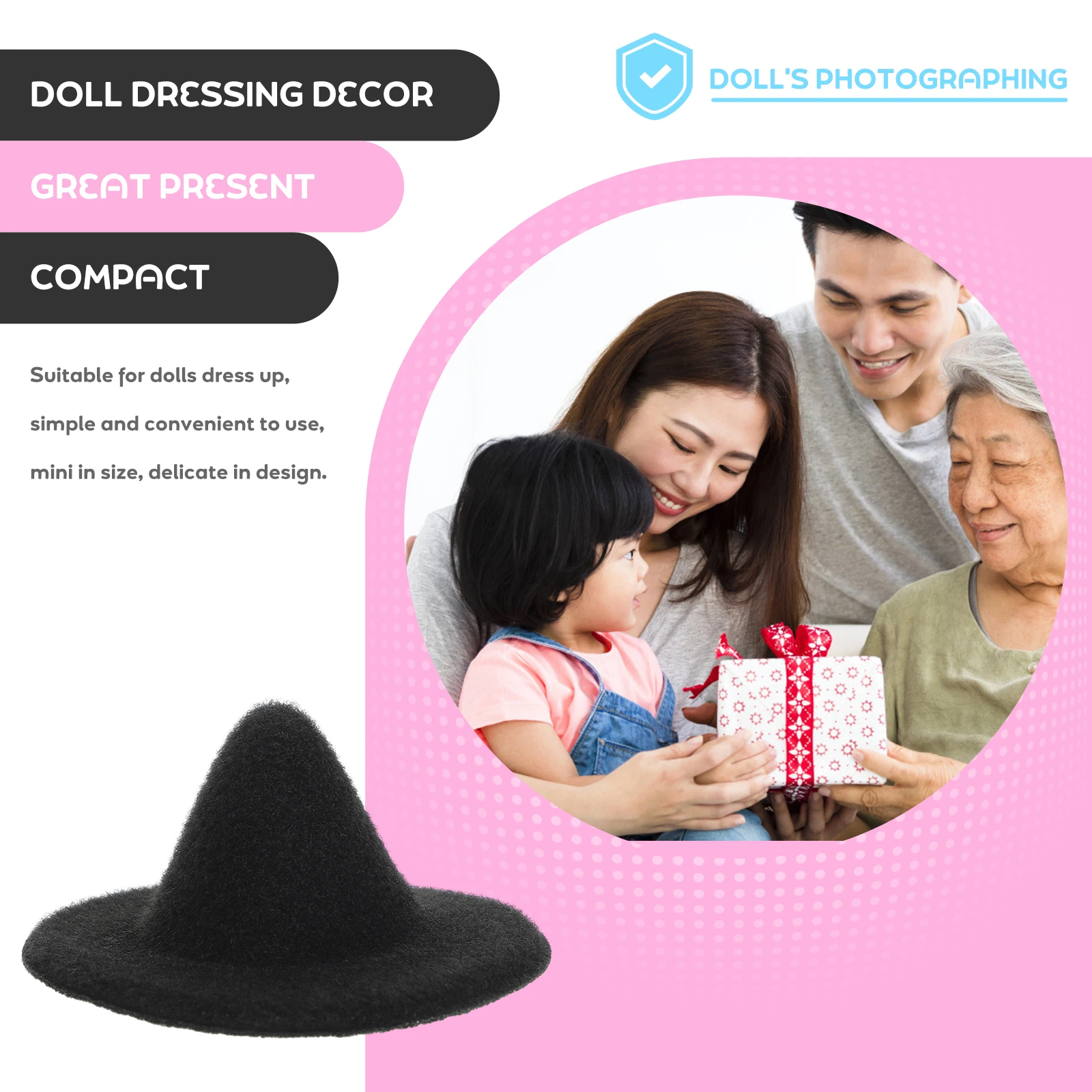 3Pcs Mini Halloween Witch Hats Small Witch Party Supplies DIY Crafts Pet Photo Props Miniature Hats Accessories