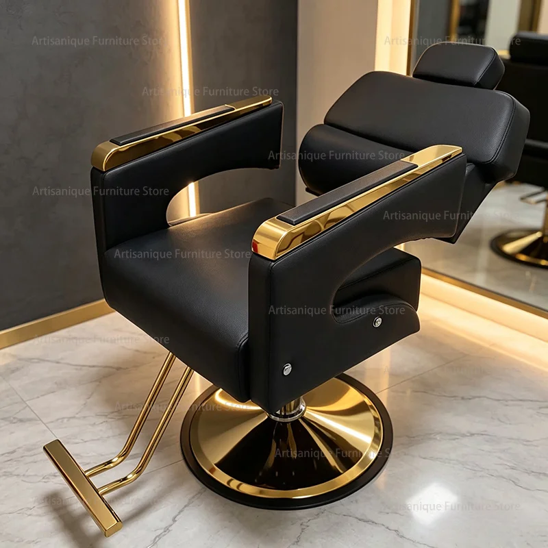 Vintage Barber Chair Hydraulic Pump Hairdressing Chair PU Leather Barbershop Spa Barbershop Sturdy Structure silla de peluquería