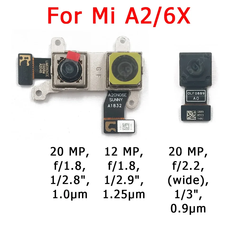 Front Rear Back Camera For Xiaomi Mi A1 5X A2 Lite 6X A3 Main Facing Frontal Camera Module Flex Replacement Spare Parts