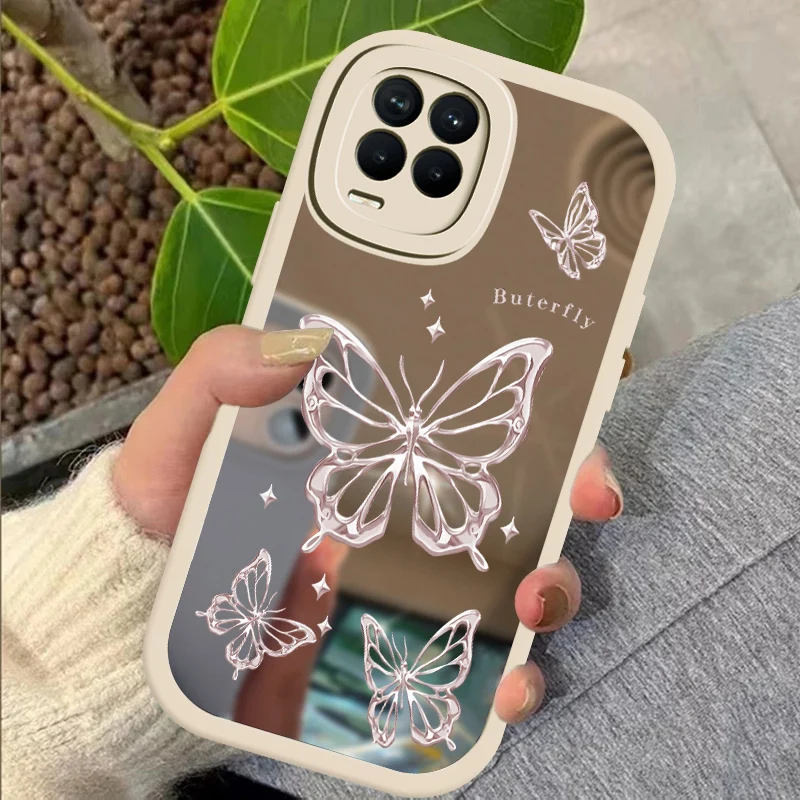 Butterfly Pattern Case For Realme 8 Pro 5 6 7 7i 8 4G 5G 6i 5i 5S Soft Silicone Mirror Matte Cover For OPPO Realme 10 Pro Plus