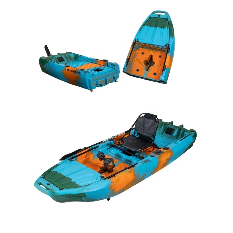 LSF 2025 جديد 2 قطعة دواسة زعانف كاياك واسعة وحدات كاياك قابلة للفصل مع فتحة سمكة حية كبيرة وعجلات للتجديف في الهواء الطلق #5