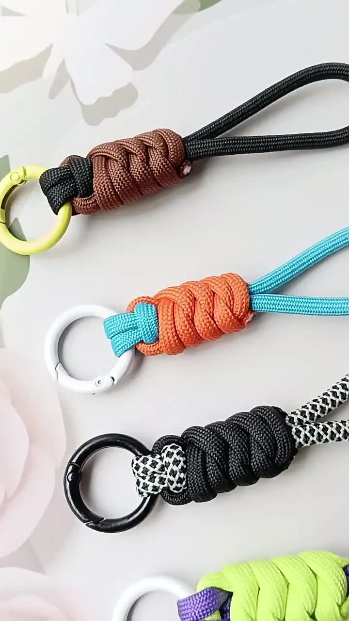 Creative Hand Woven Keychain For Mobile Phone Lanyard Anti Lost Knot Rope Strap Key Ring Men Women Car Key Holder Key Accessory