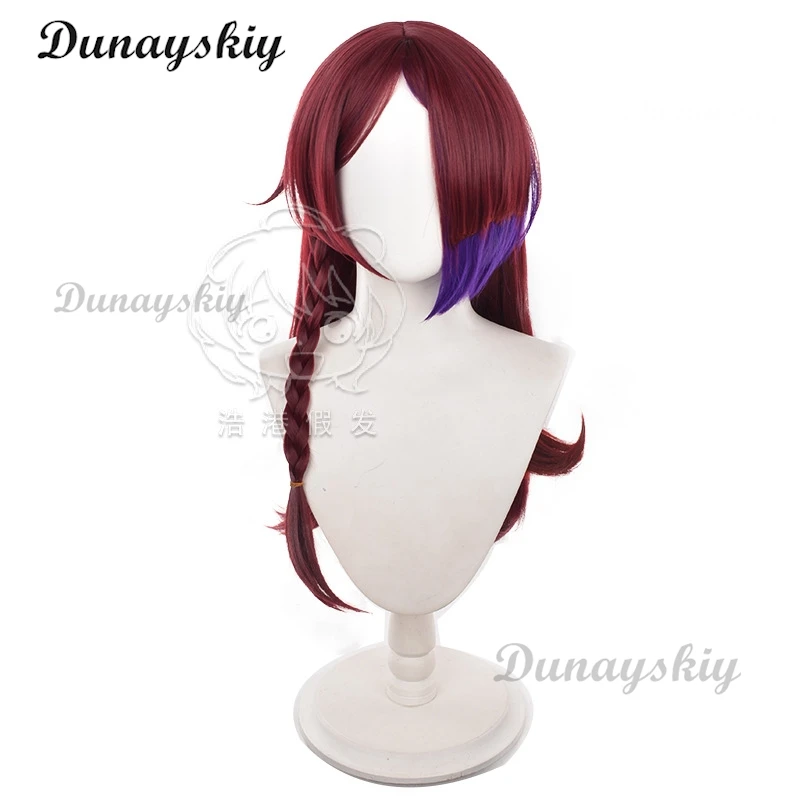 Genshin Impact Chasca Cosplay Perruque pour Femme, Cheveux Longs, Tresses Rouges, Natlan, ixd'Halloween, Accessoires de Jeu pour Bol