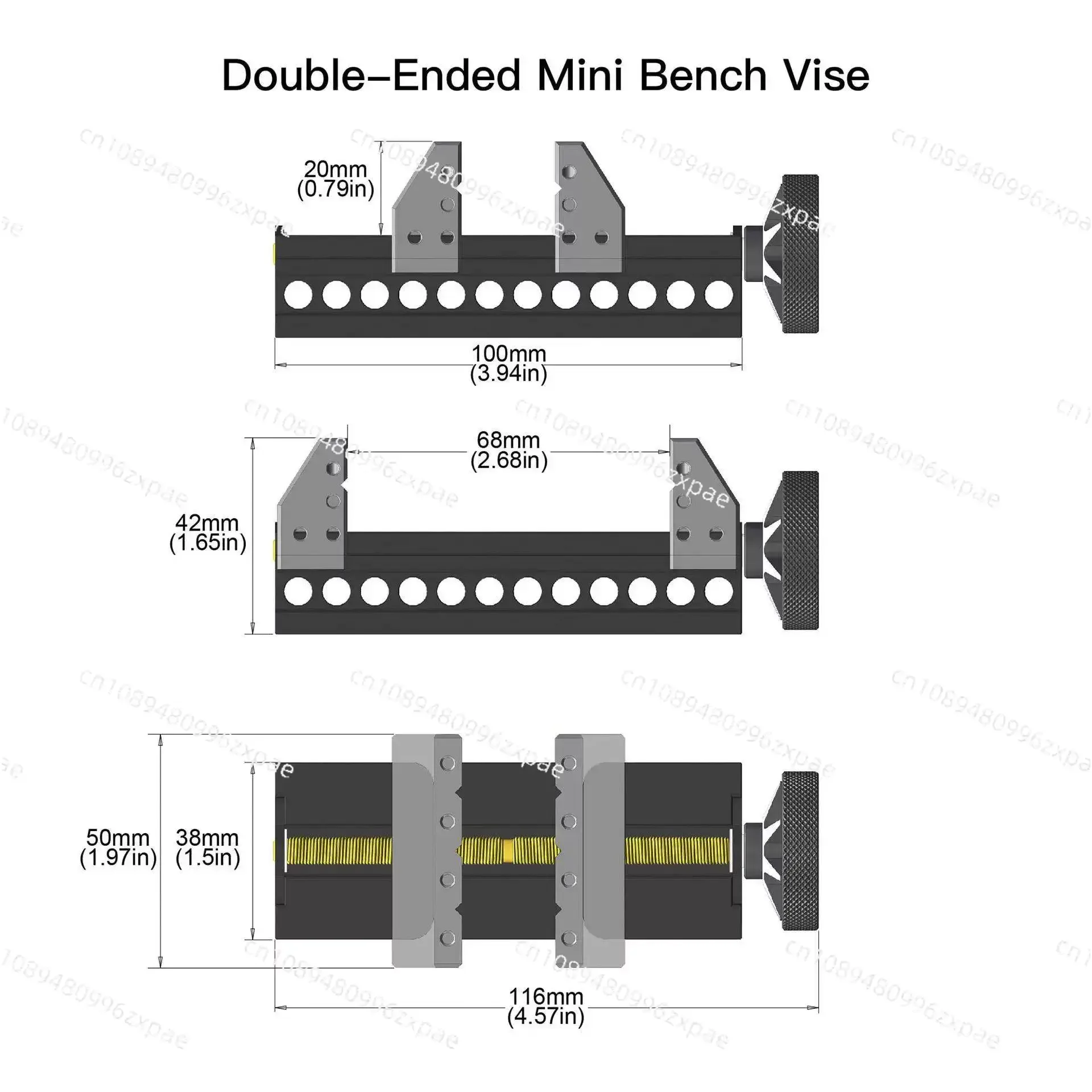 Double-Ended Mini Vise, Aerospace Grade Aluminum Alloy Precision CNC Machined Bench Vise for Fine Crafting