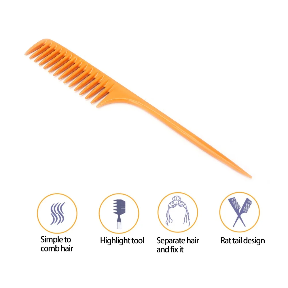 2PCS Professional Wide Tooth Point Tail Combs Teasing Tool Pintail Design Barber Styling Comb Hairdressing Comb For Women