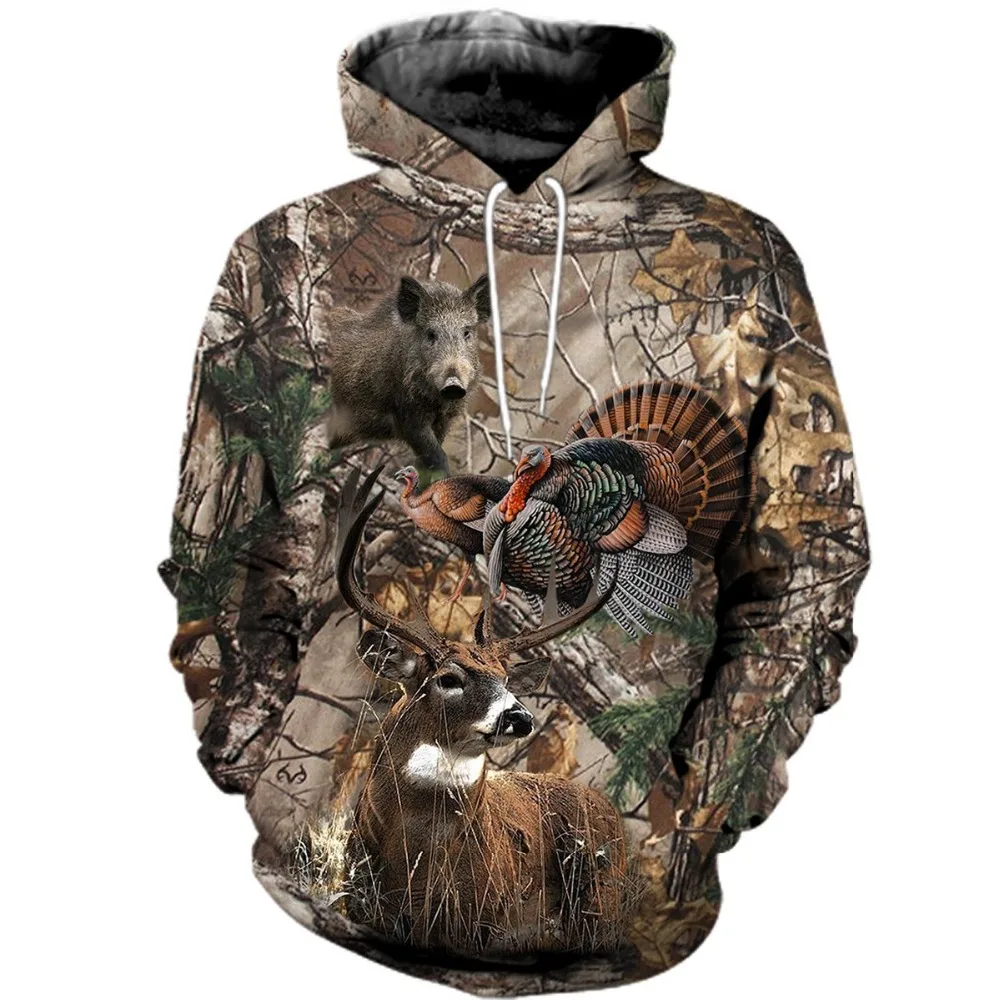 Autumn Fishing Camouflage 3D Hoodies Men Women Outdoor Fishing Camping Hunting Clothing Unisex Hooded Coats Tops