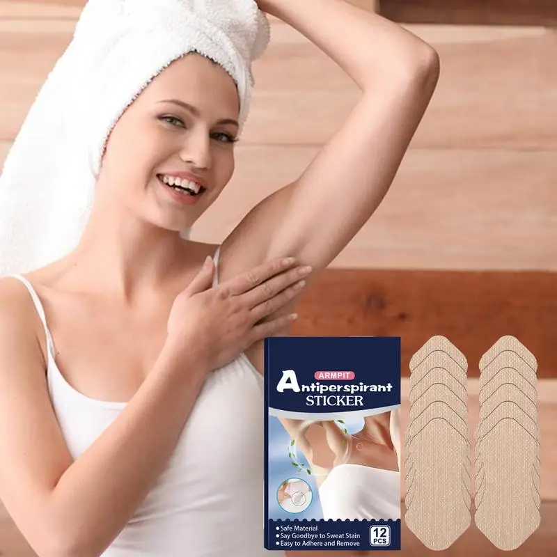 Sweat Pads For Under Arms Non Visible Anti Sweating Pads Armpit Sweat Patches 12 PCS Non Visible Armpit Sweat Patches Breathable