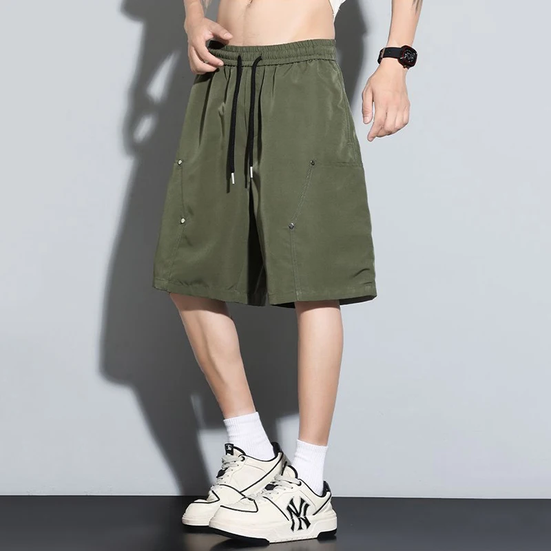 

Мужские летние легкие водонепроницаемые дышащие повседневные шорты с несколькими карманами, свободные уличные спортивные брюки-карго