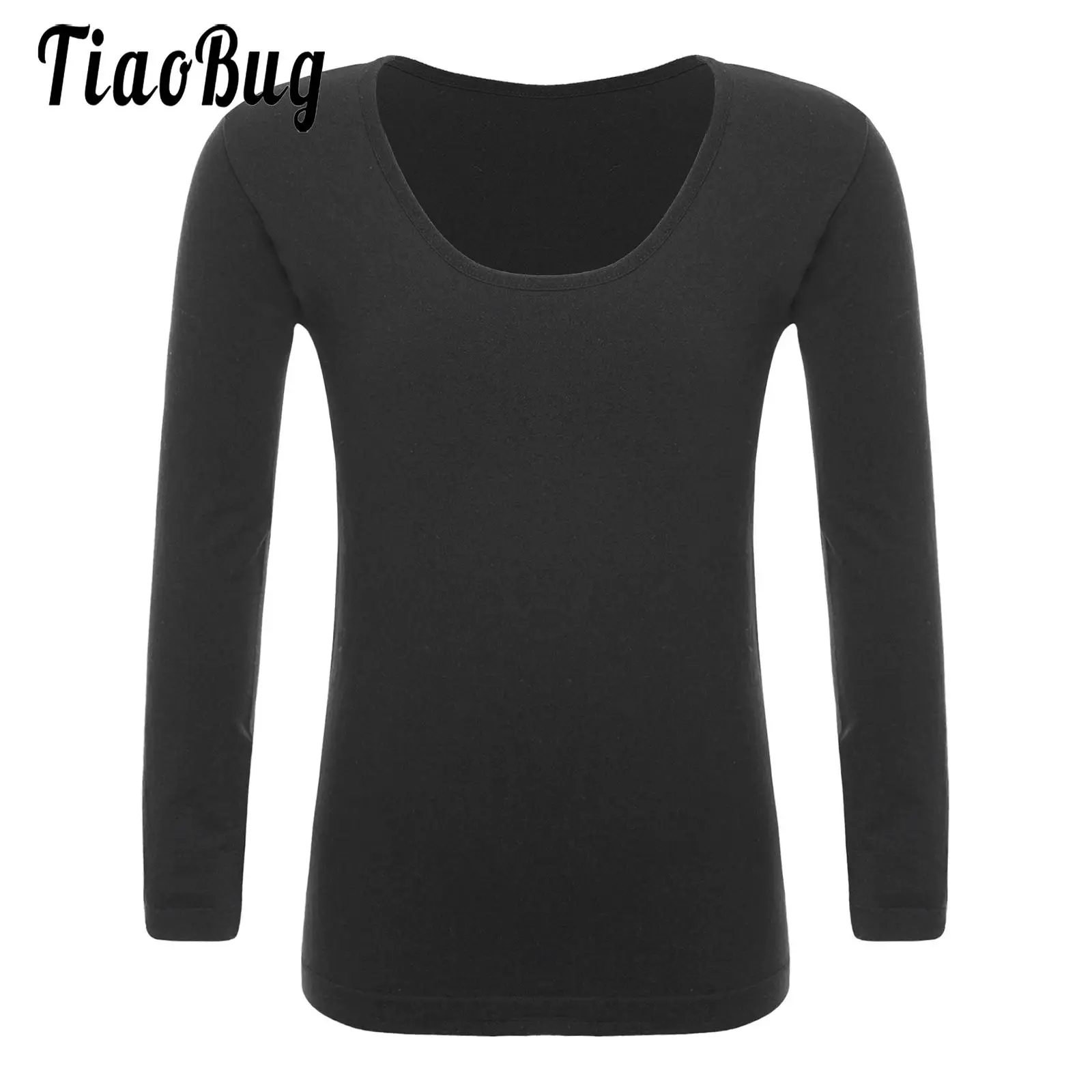 Kids Girls Thermal Underwear Tops Warm Undershirt Dance Training Long Sleeve T-Shirt Top Stretchy Base Shirt Autumn Winter Wear