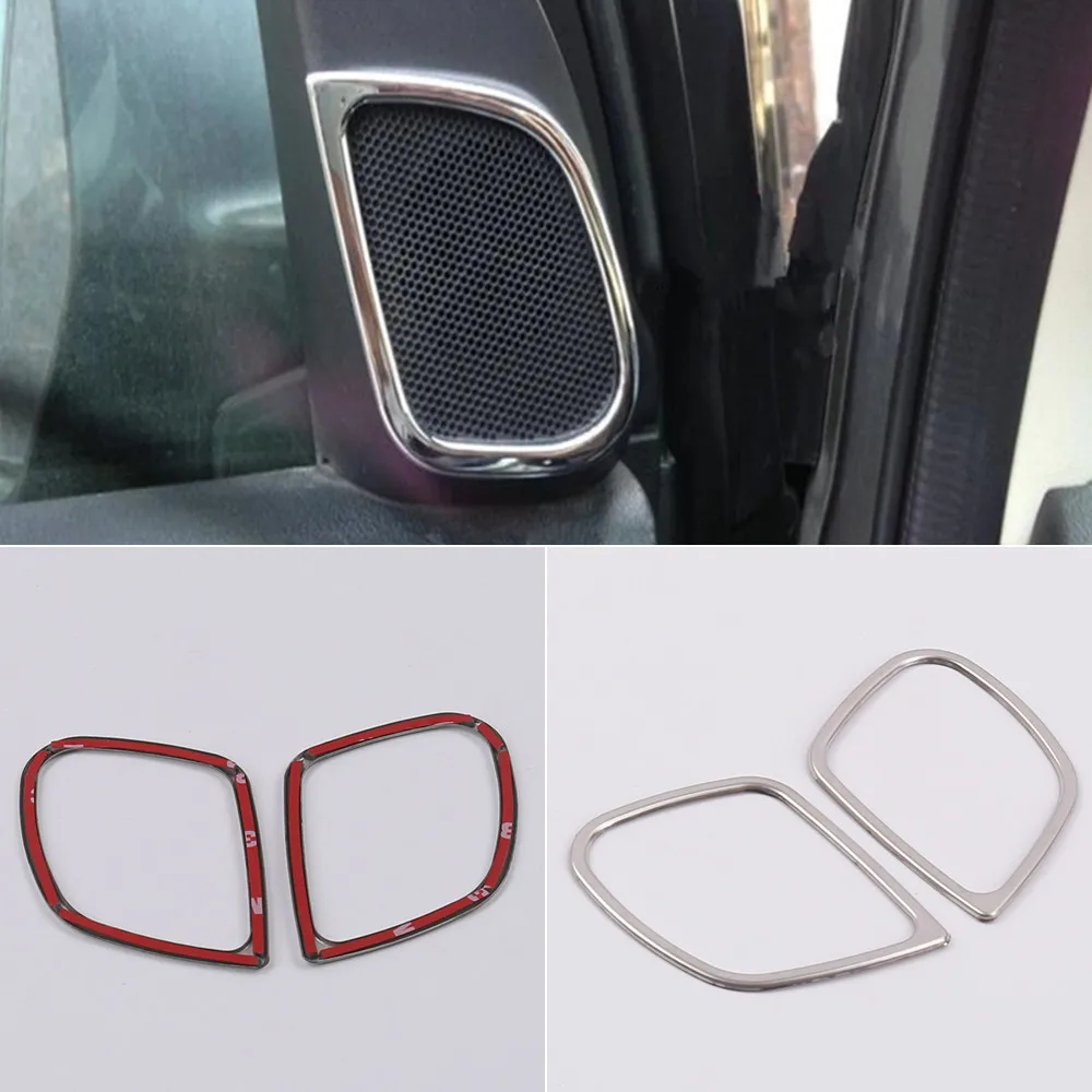 

For Honda CRV CR-V Stainless Steel Interior Accessories Car A-pillar Speaker Audio Horn Sticker Cover Trim 2012 2013 2014-2016