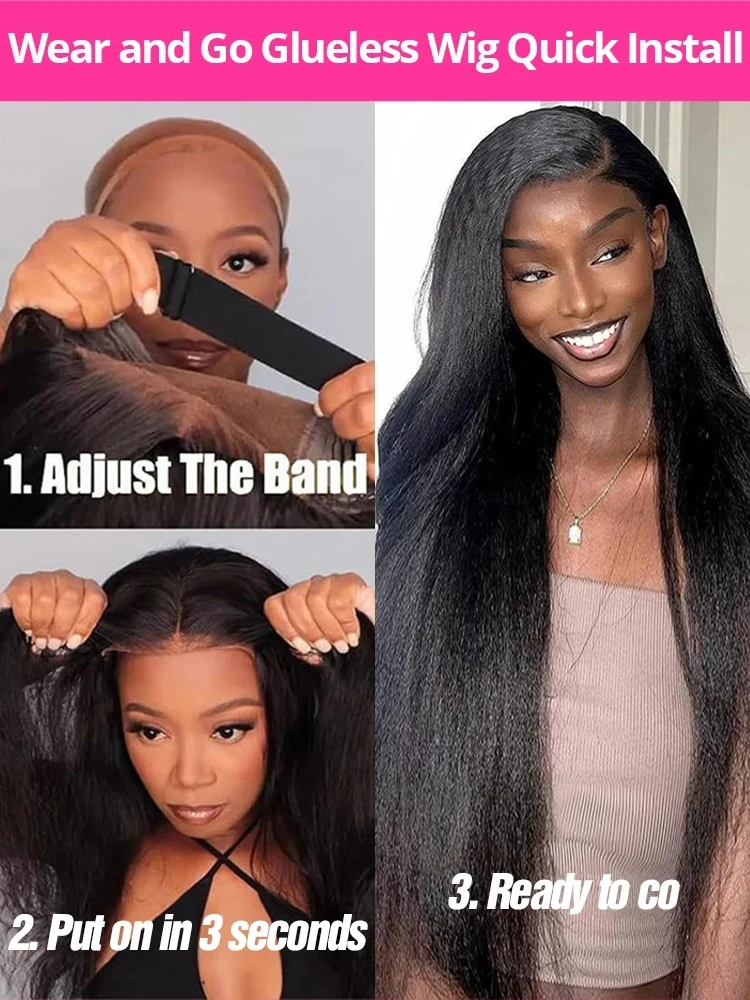 ياكي غريب مستقيم 7x5 HD الدانتيل الباروكات الأمامية خصلات الشعر المستعار الإنسان غلويليس شعر مستعار شعر الإنسان جاهز للارتداء والذهاب قبل قطعها للنساء #5